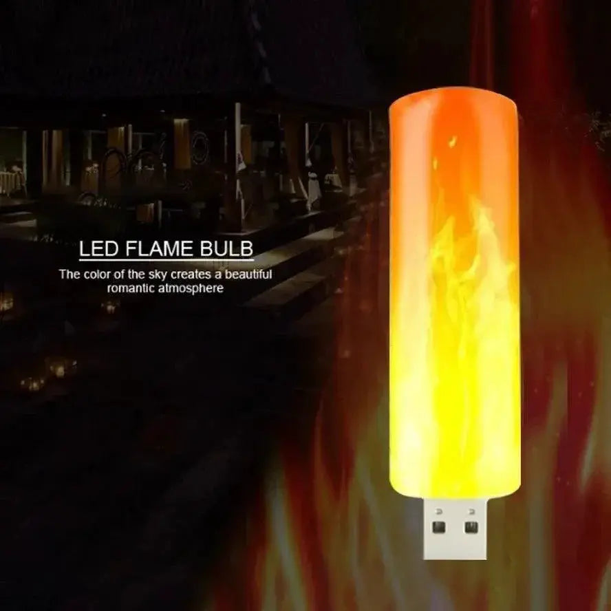LED USB Atmosphere Flame Candle Lamp for Camping Lighting