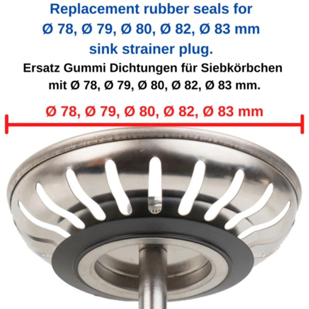 LEENKEA Rubber Seal Washer Set For Franke Strainer Five Pcs 78 79 80 82 83mm Kit