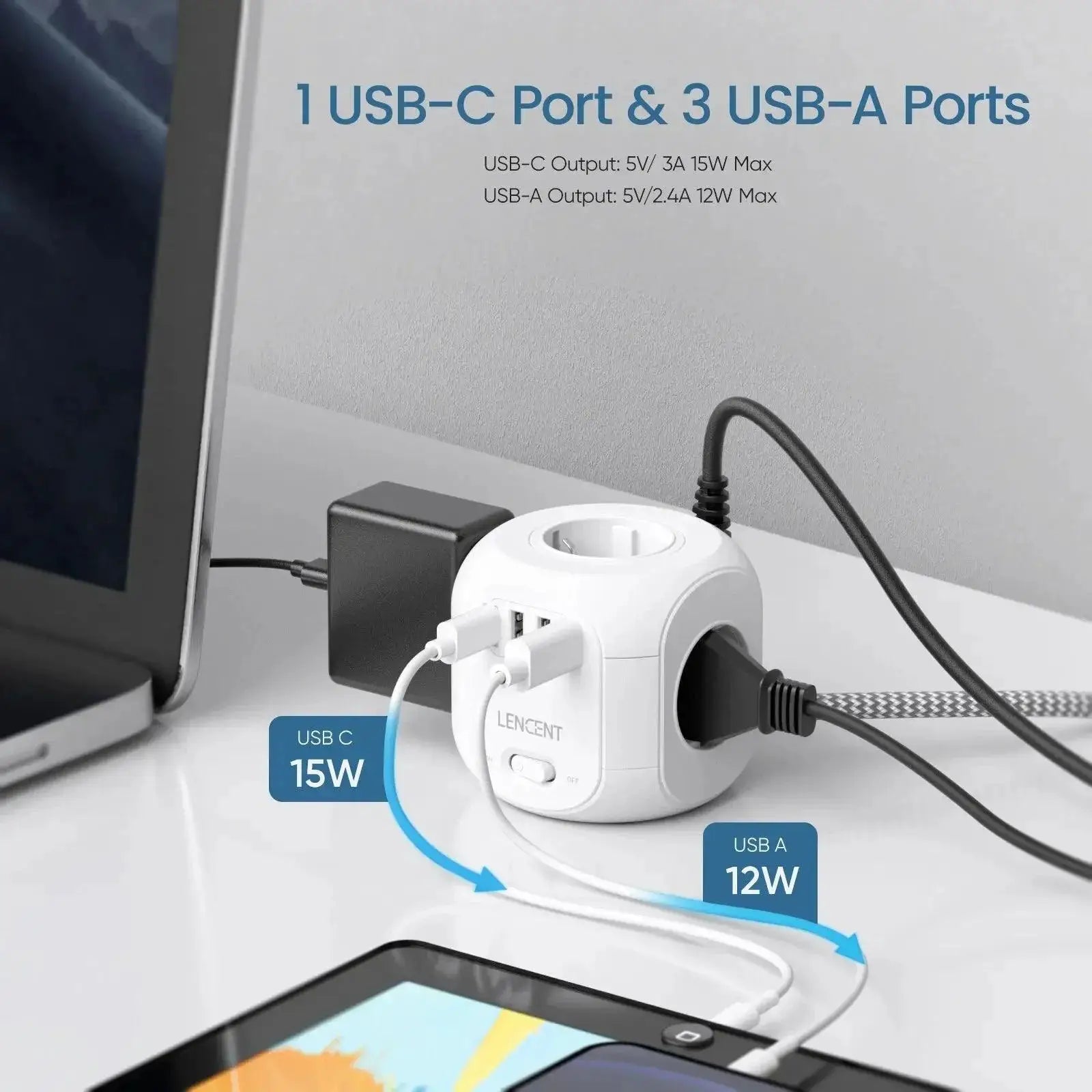 LENCENT Ultimate Power Solution Versatile Charging Hub Home