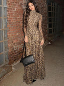 Leopard Print Dress: Stylish High Collar Fashion 2024