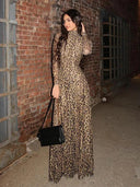 Leopard Print Dress: Stylish High Collar Fashion 2024
