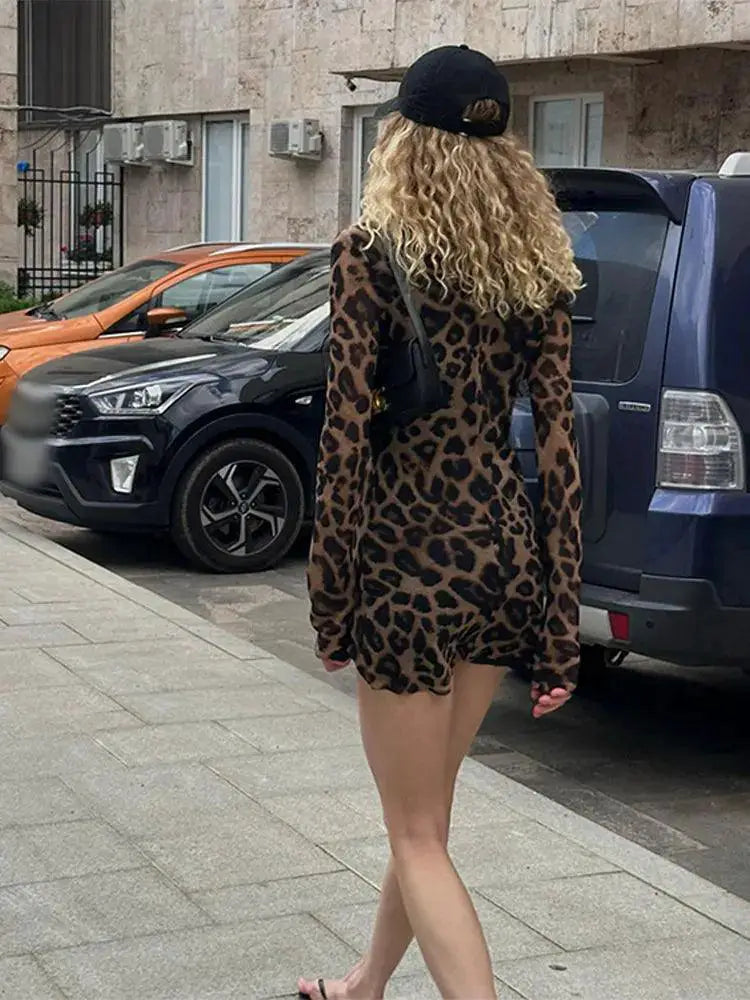 Leopard Print Mini Dress High Street Statement Piece Chic