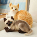 Lifelike Siamese Cat Plush for Decor