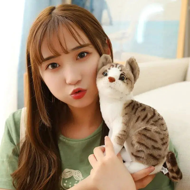 Lifelike Siamese Cat Plush Toy for Home Decor and Gifts