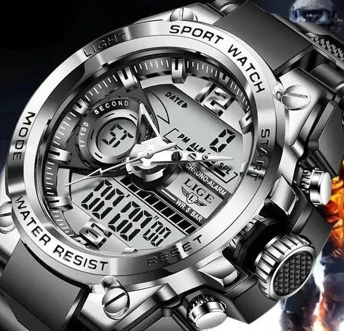 LIGE Digital Military Sport Watch LED Backlight Waterproof - OurLum.com