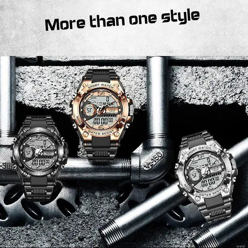 LIGE Digital Military Sport Watch LED Backlight Waterproof - OurLum.com