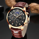 LIGE Men's Leather Chronograph Watch Luxury Timepiece for Him