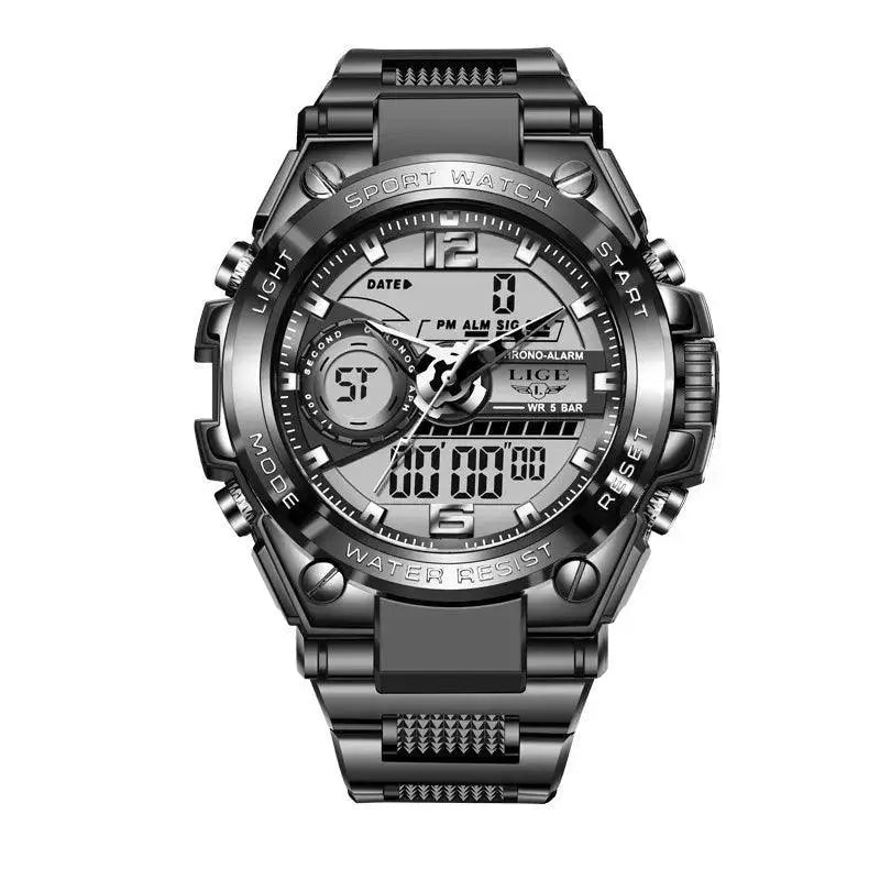 LIGE Men Military Adventure Watch Waterproof Digital
