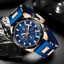 LIGE Men's Waterproof Chronograph Sport Watch Fashion Silicone