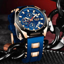 LIGE Men's Waterproof Chronograph Sport Watch Fashion Silicone