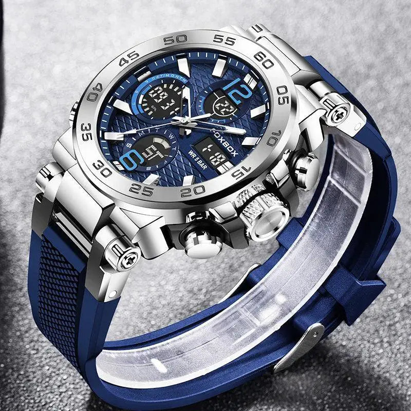 Sports Watch Waterproof Dual Display Silicone Band