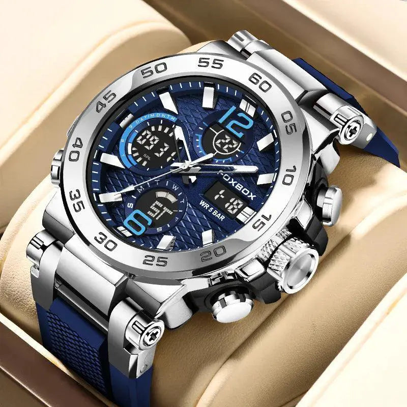 Sports Watch Waterproof Dual Display Silicone Band