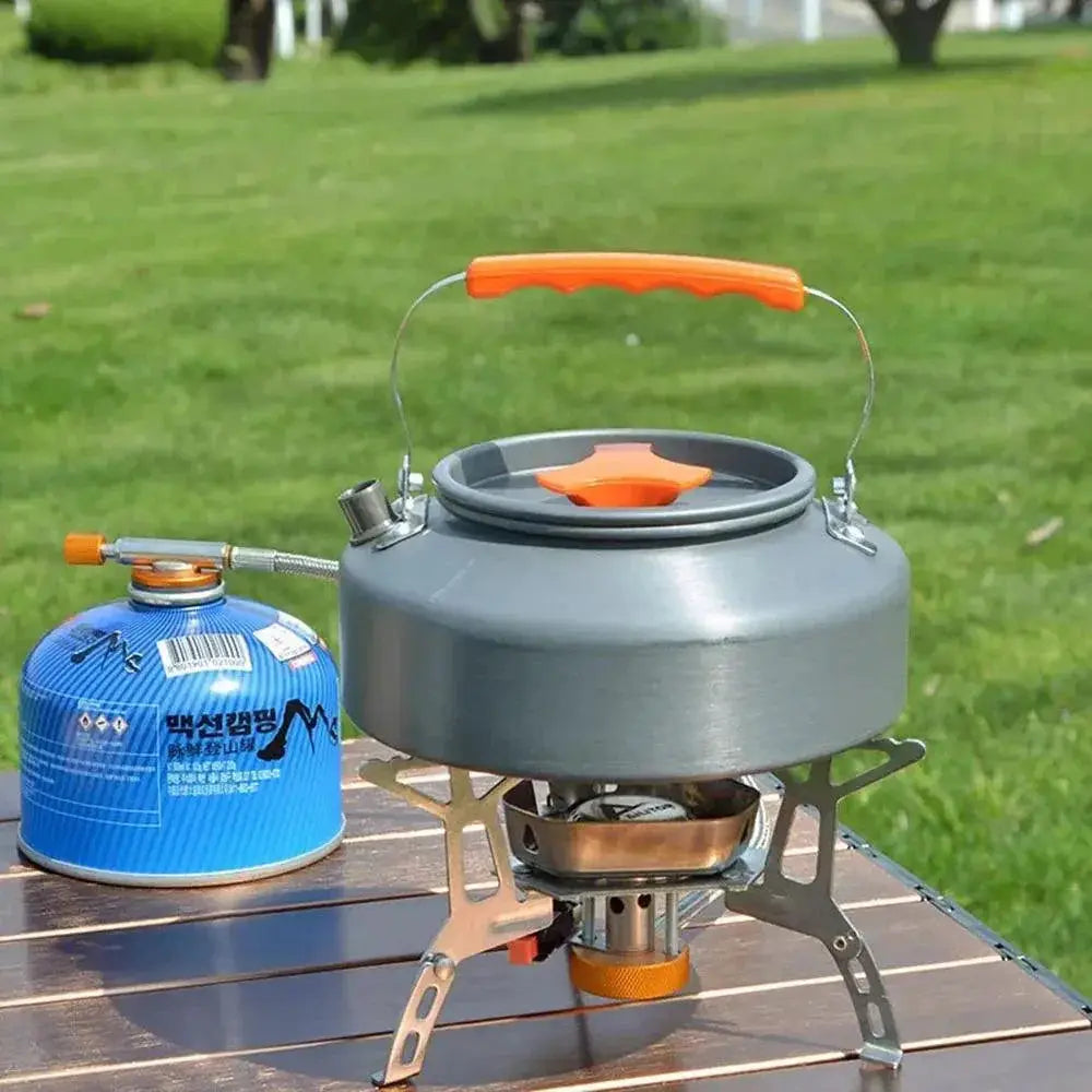 Lightweight 1.1L Aluminium Camping Kettle Teapot Outdoors