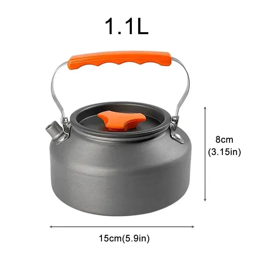 Lightweight 1.1L Aluminium Camping Kettle Teapot Outdoors
