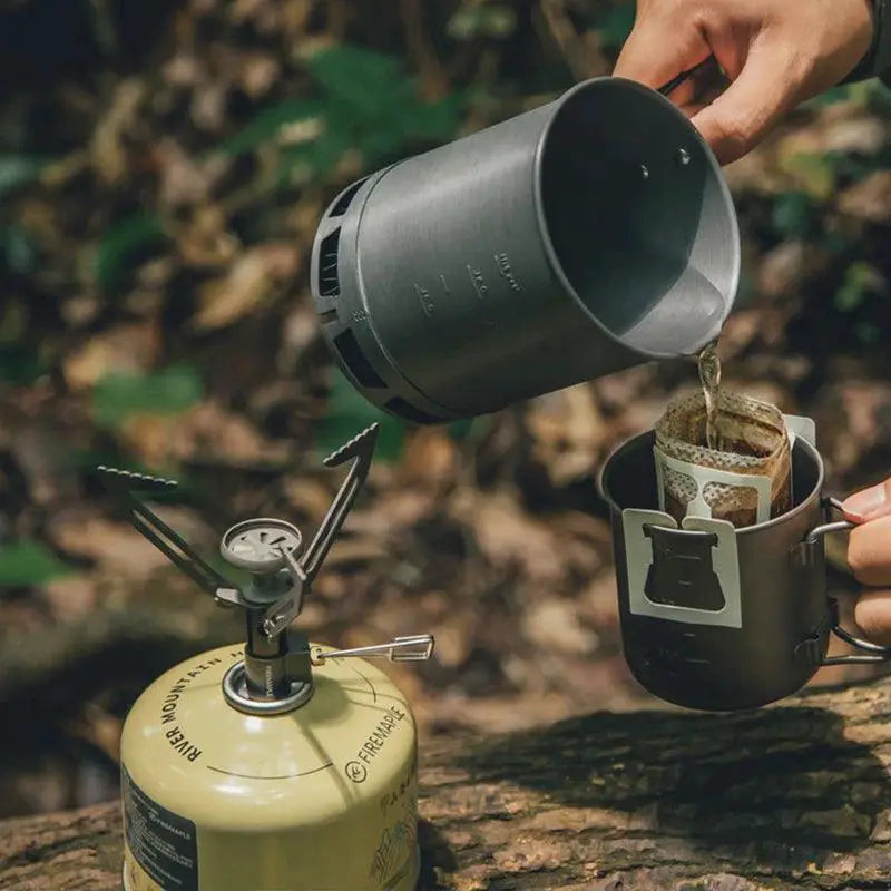 Ultralight 600ml Aluminum Camping Pot With Heat Exchanger