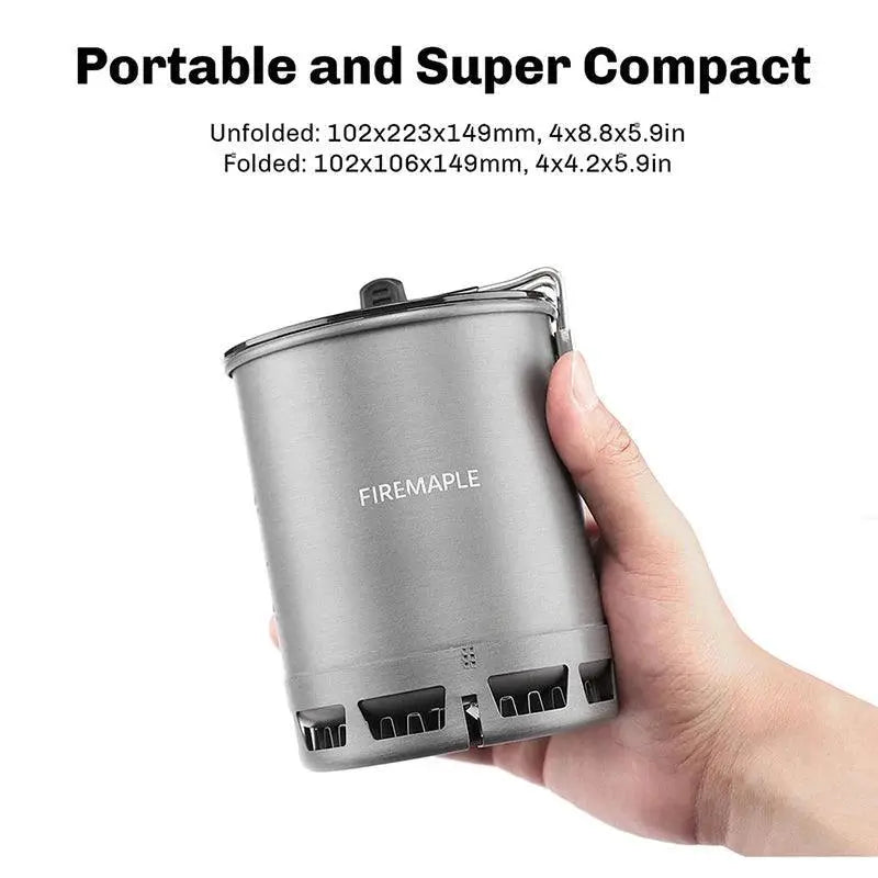 Ultralight 600ml Aluminum Camping Pot With Heat Exchanger