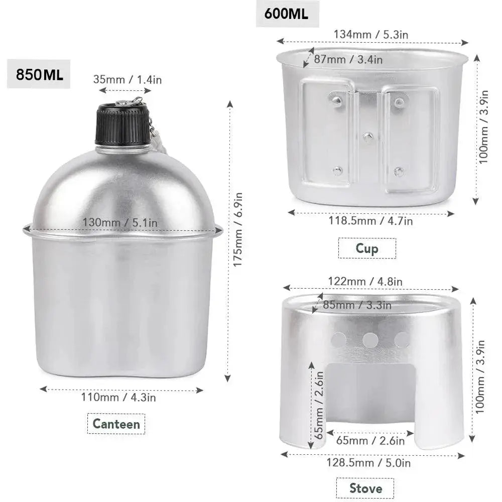 Lightweight Aluminum Camping Cookware Set 3 To 4 Pieces