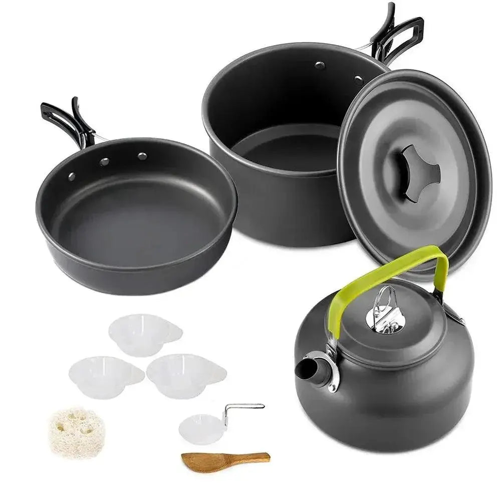 Lightweight Aluminum Camping Cookware Set For Outdoor Use