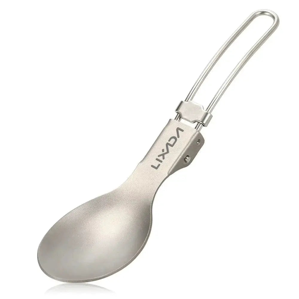 Lightweight Folding Titanium Spork Set For Camping Adventures