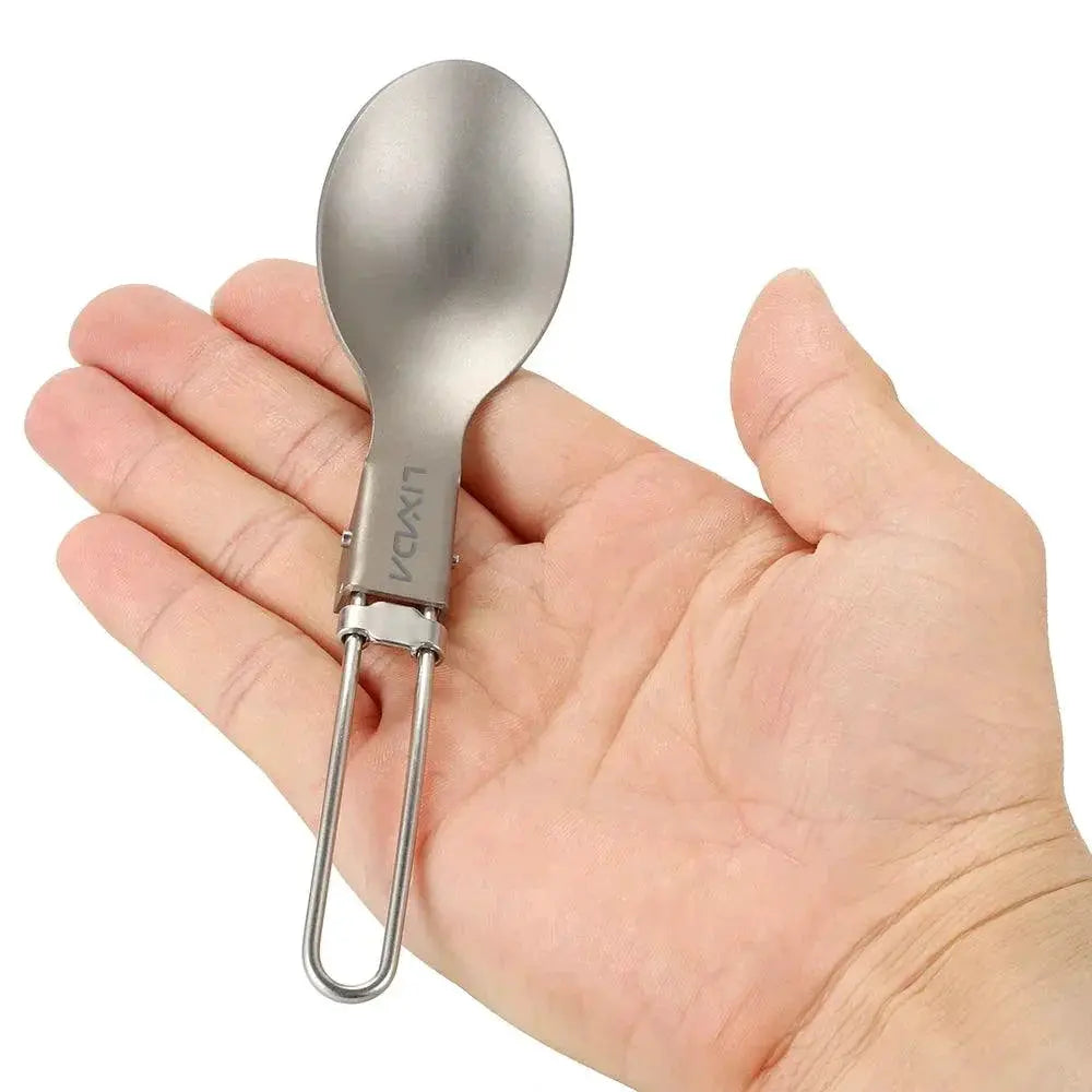 Lightweight Folding Titanium Spork Set For Camping Adventures