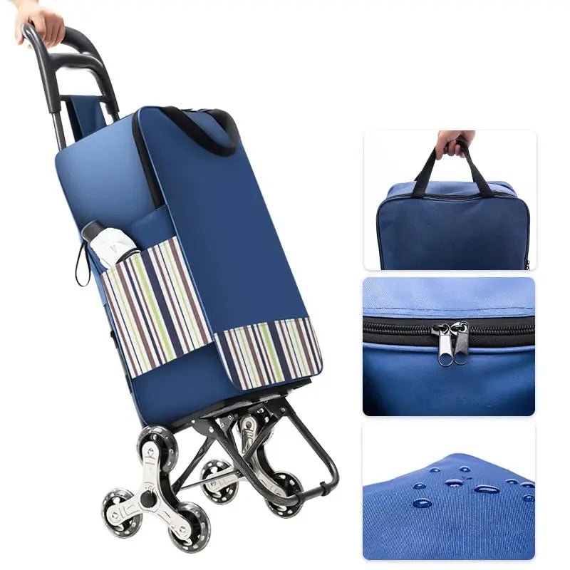 Lightweight Grocery Trolley Climbing Stairs Folding Cart Perfect for Travel