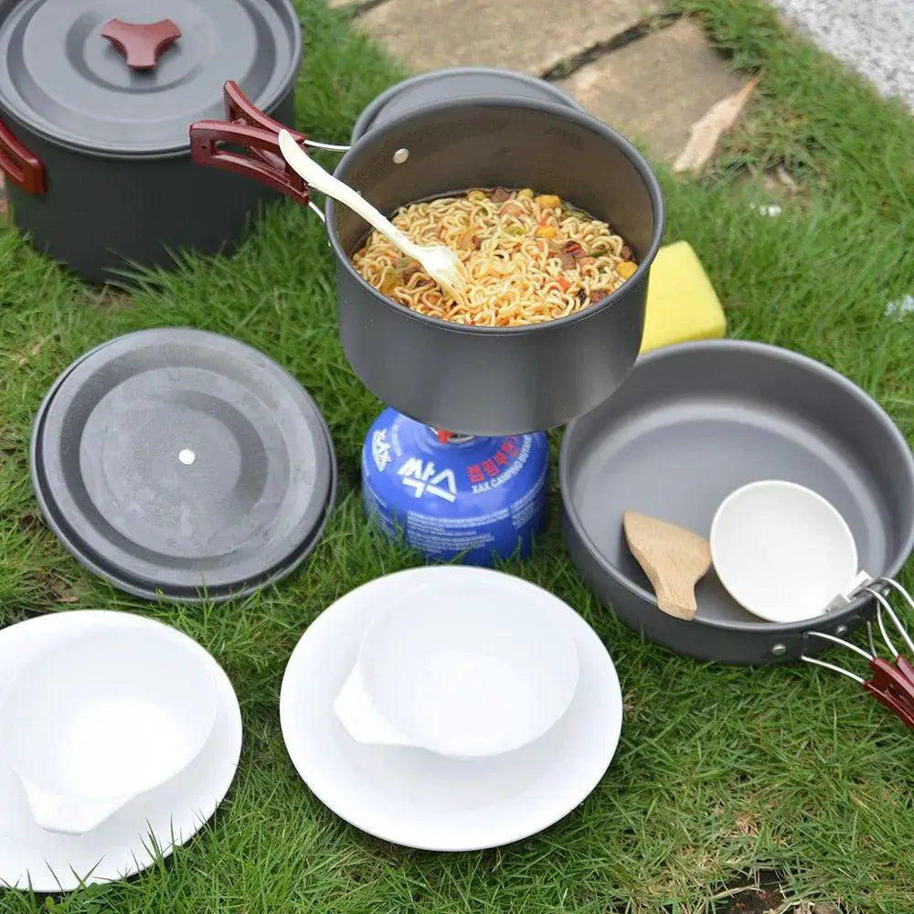 Lightweight Nonstick Camping Cookware Set 14 In 1 Pans
