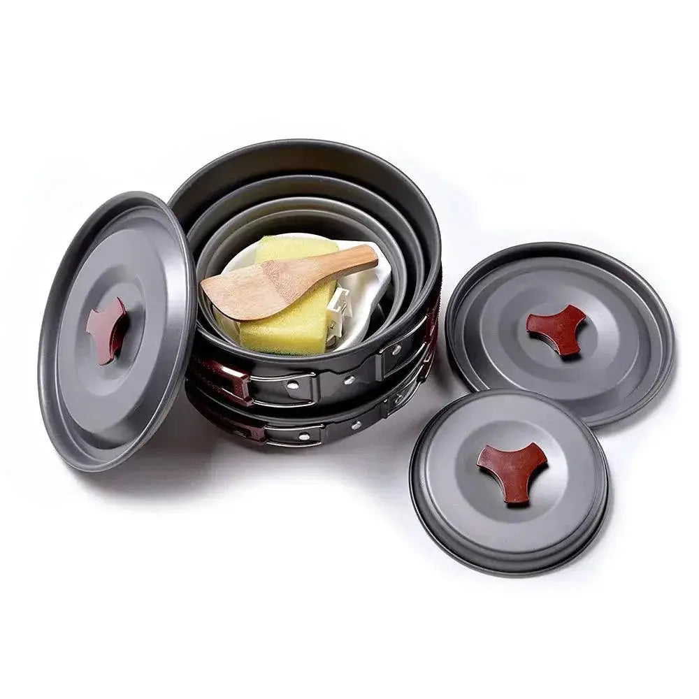 Lightweight Nonstick Camping Cookware Set 14 In 1 Pans