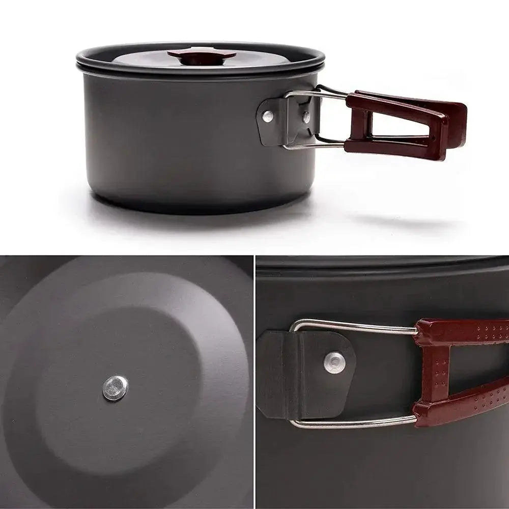 Lightweight Nonstick Camping Cookware Set 14 In 1 Pans