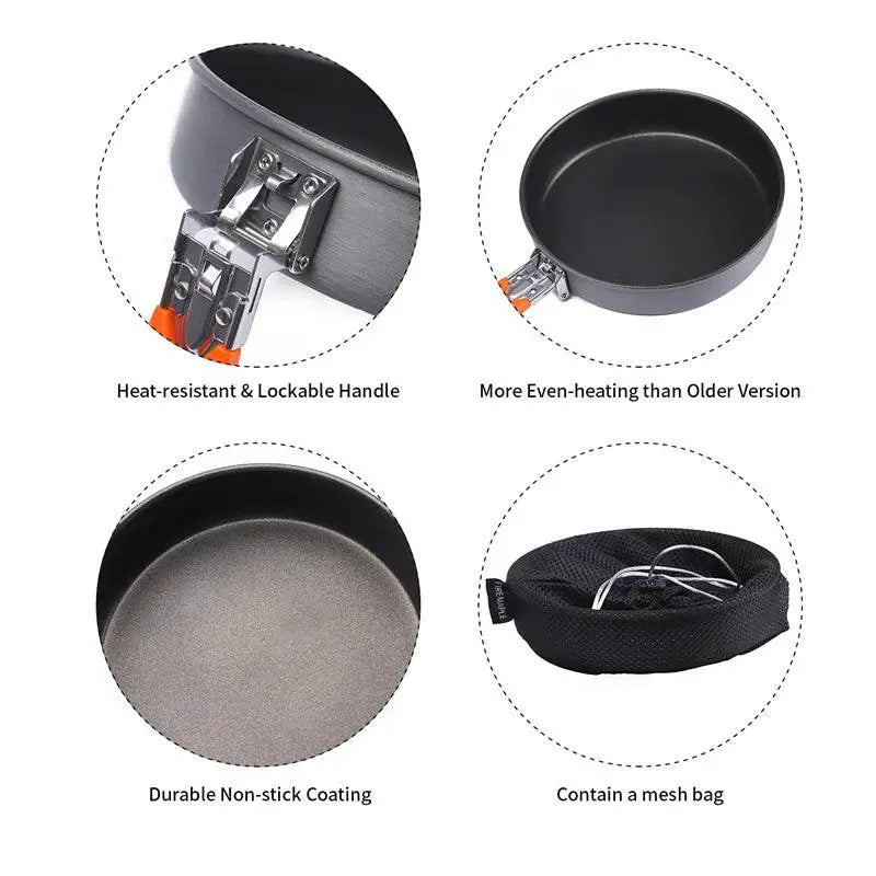 Lightweight Nonstick Camping Skillet Fire Maple 0.9L