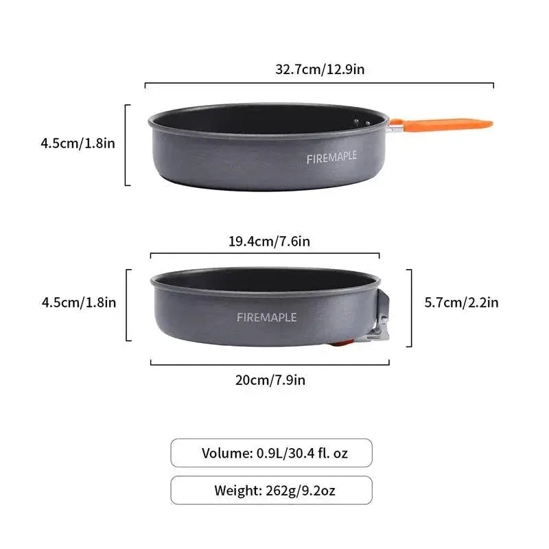 Lightweight Nonstick Camping Skillet Fire Maple 0.9L