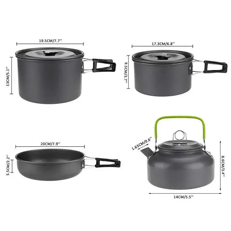 Lightweight Camping Cookware Set For 1 To 5 People