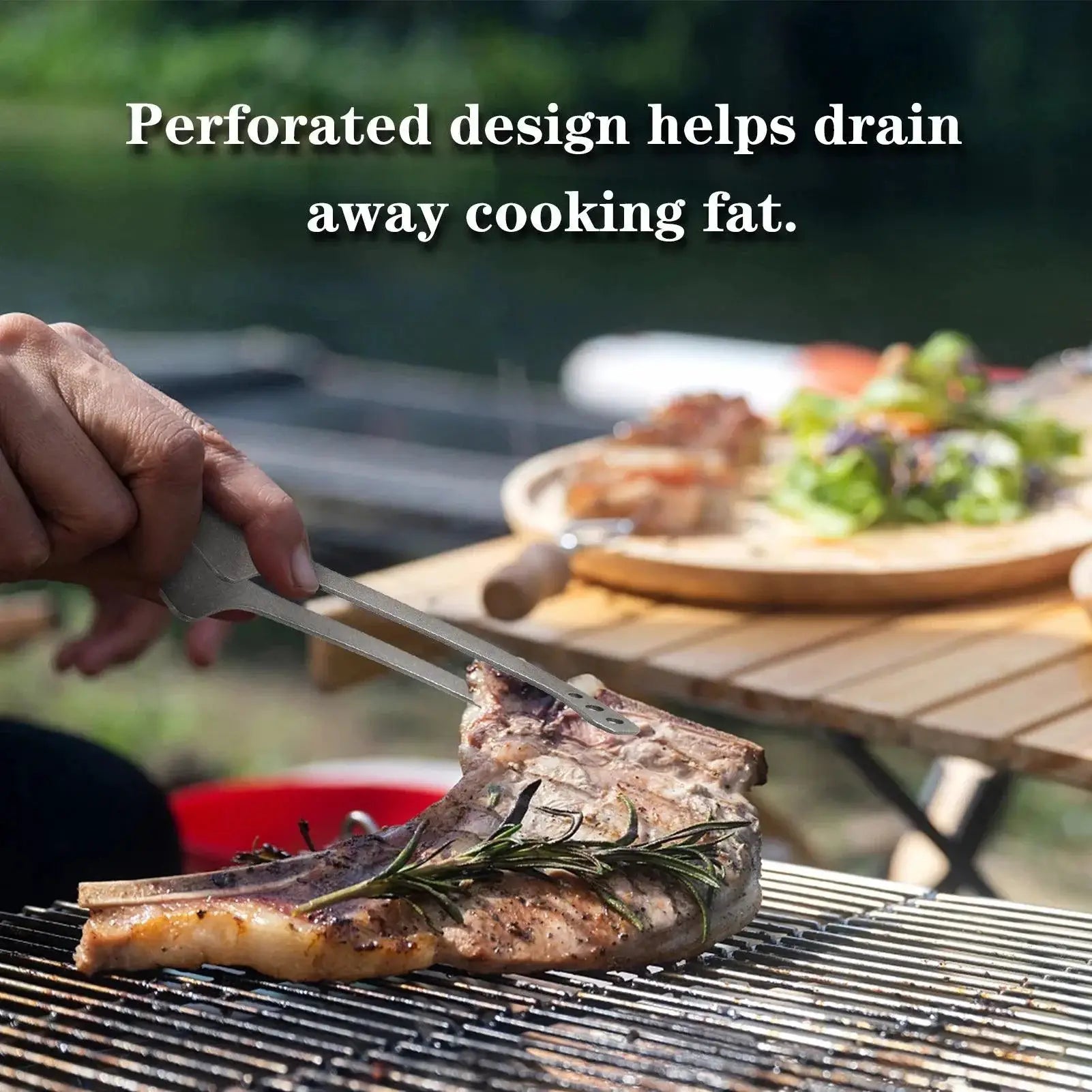 Lightweight Titanium BBQ Tongs 9.2 Inch Grilling Tool