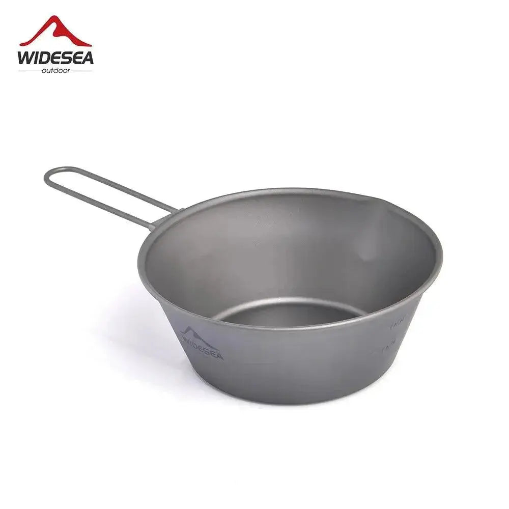 Lightweight Titanium Camping Bowl With Foldable Handle