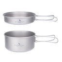 Camping Cookware Set Lightweight Titanium with Folding Handles