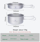 Camping Cookware Set Lightweight Titanium with Folding Handles