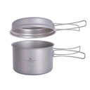 Camping Cookware Set Lightweight Titanium with Folding Handles