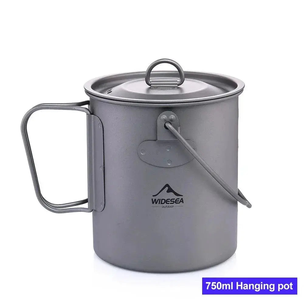 Lightweight Titanium Camping Mug 0.6L Durable Travel Cup