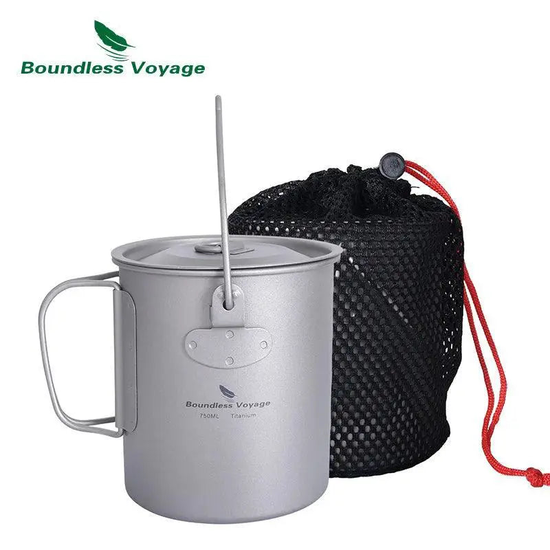 Durable Titanium Camping Mug for Hiking — 200 300 450 600ml