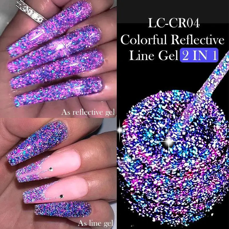LILYCUTE Reflective Glitter Gel Polish Eco Friendly