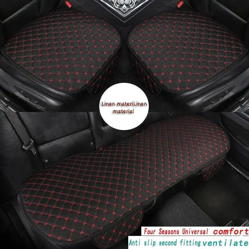 Linen Embroidered Car Cushion Set For Year Round Comfort