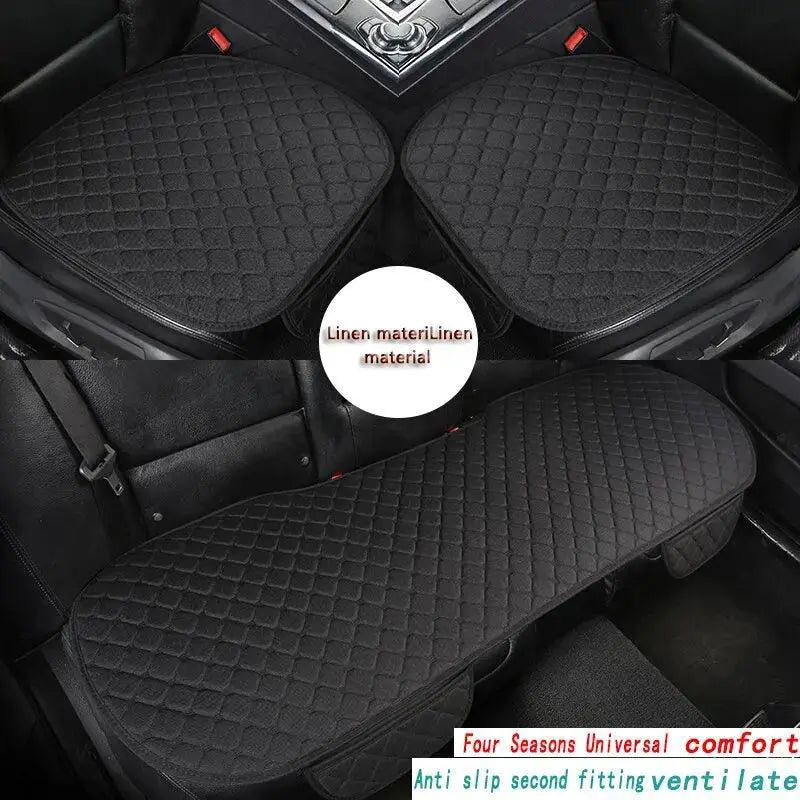 Linen Embroidered Car Cushion Set For Year Round Comfort