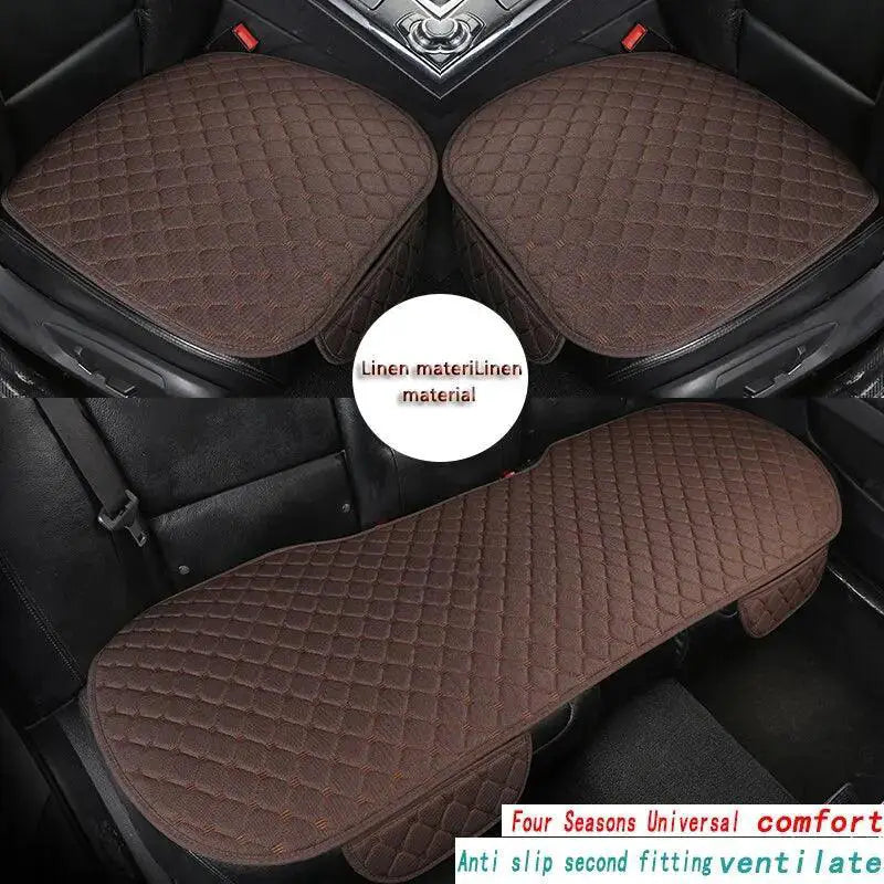 Linen Embroidered Car Cushion Set For Year Round Comfort