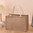 Linen Inspired Tote Bags Hand Painted Cotton Sacks Shopping Bag For Everyday Use