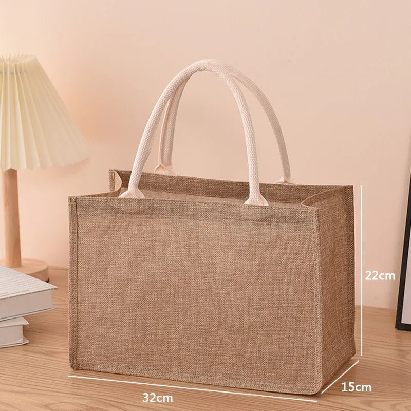 Linen Inspired Tote Bags Hand Painted Cotton Sacks Shopping Bag For Everyday Use