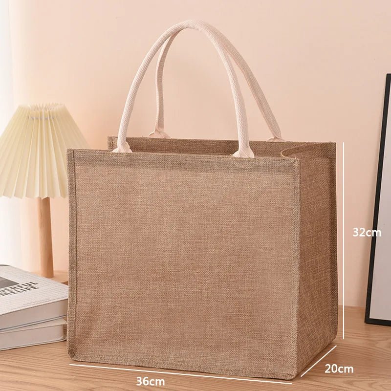 Linen Inspired Tote Bags Hand Painted Cotton Sacks Shopping Bag For Everyday Use