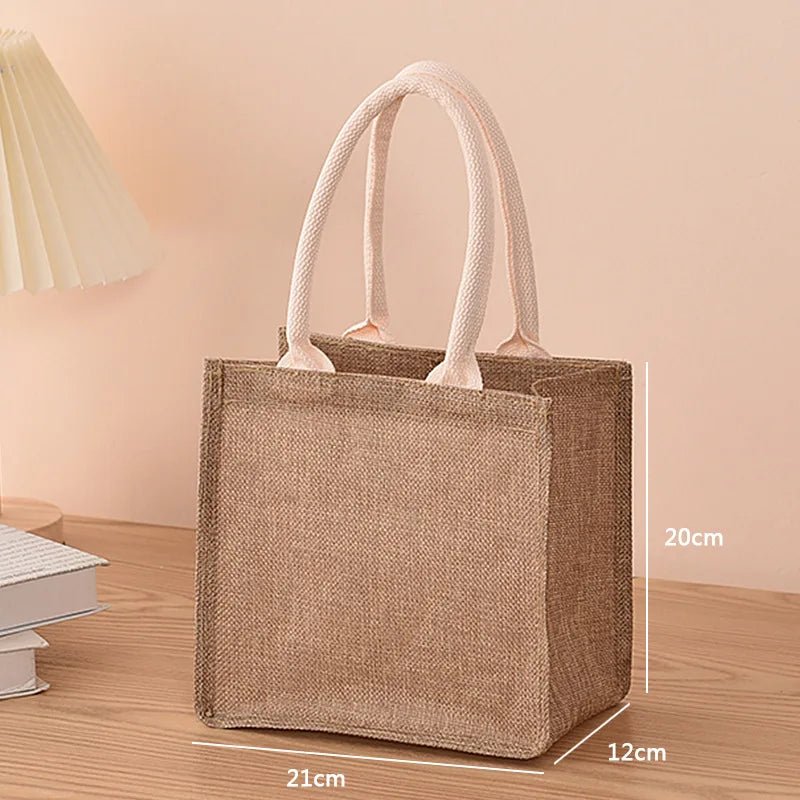 Linen Inspired Tote Bags Hand Painted Cotton Sacks Shopping Bag For Everyday Use