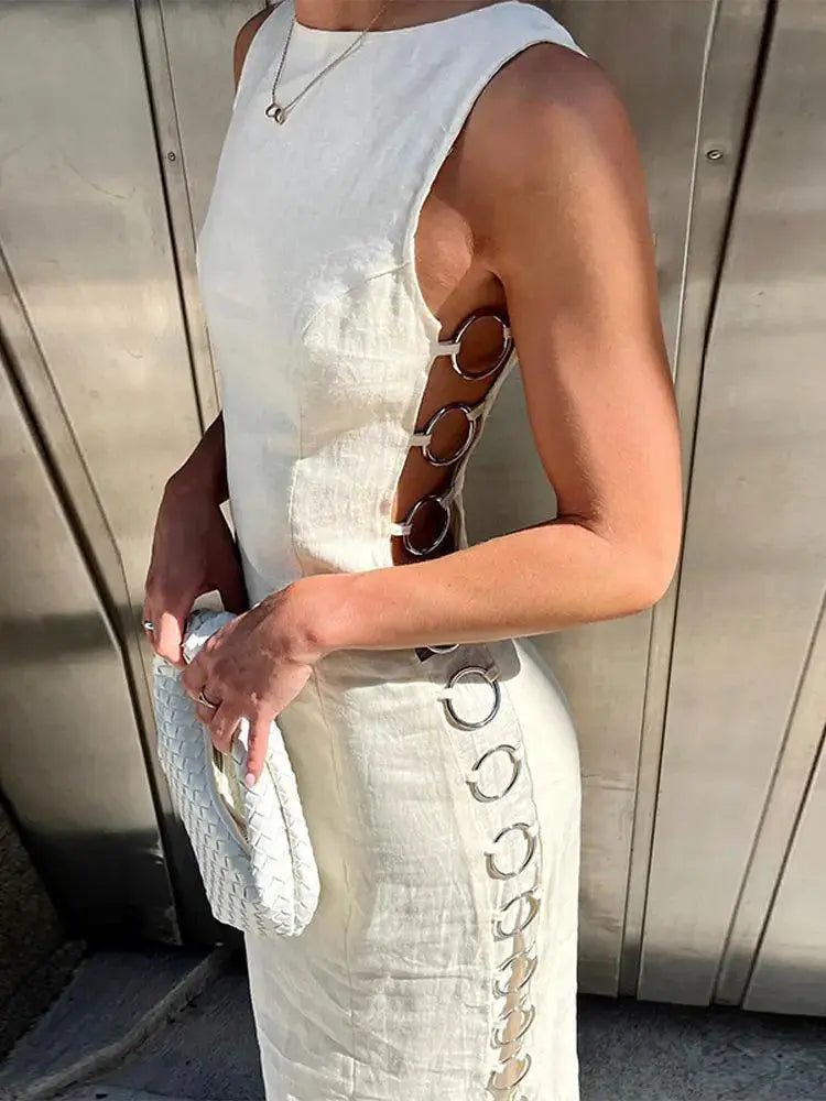 Linen Maxi Dress Elegant Sleeveless Style For All Day Comfort