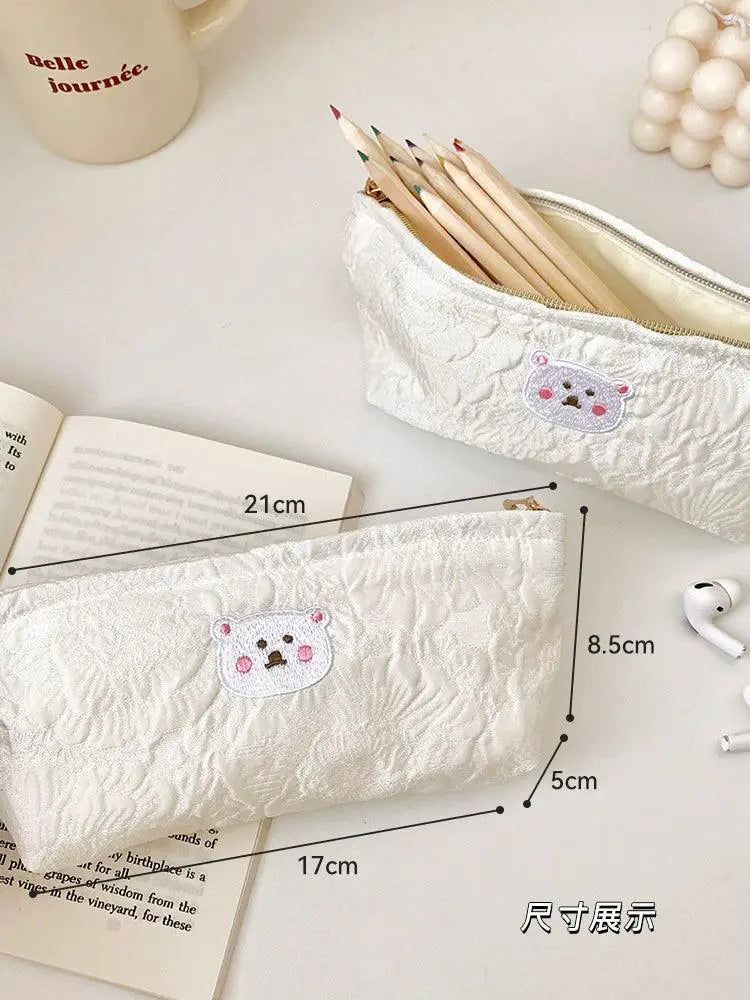Little White Bear Pencil Case K Style Large Capacity