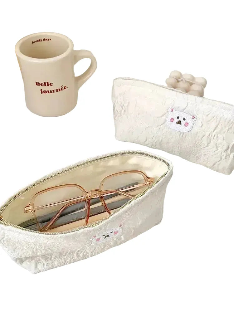 Large Capacity Pencil Case for Students — Little White Bear stationery pencil case