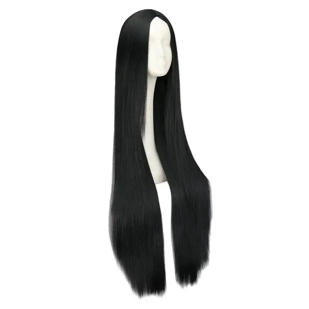Long Black Wig Heat Resistant Cosplay 100cm Premium Quality